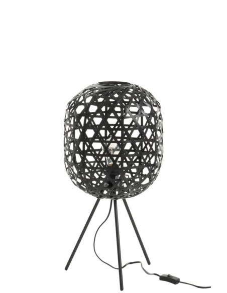Lampe De Bureau Trepied Rond Bambou/Metal