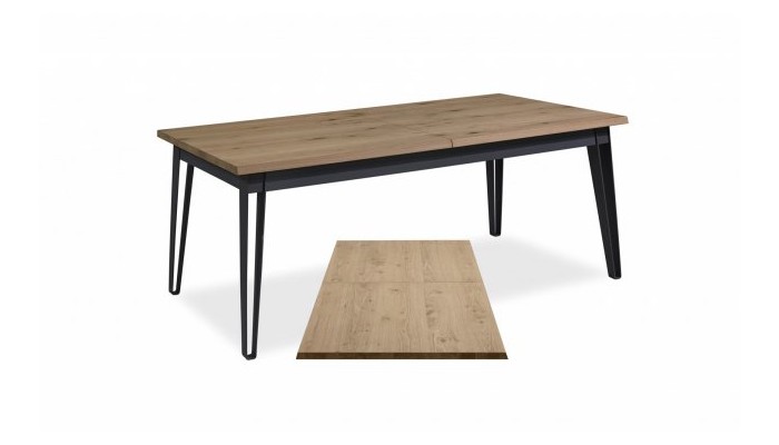 ESCALE - Table rectangle en 190 x 100 cm + allonge papillon de 80 cm