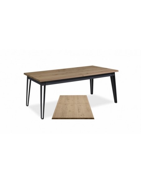 ESCALE - Table rectangle en 190 x 100 cm + allonge papillon de 80 cm