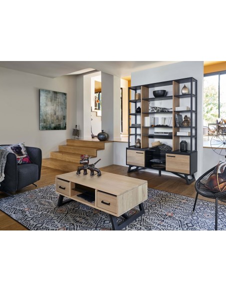 TOUAREG - Table basse Dinette 2 coffres 1 niche