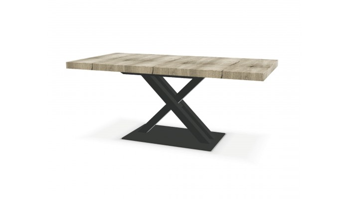 Table pied central avec 1 allonge papillon...