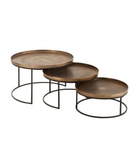Set de 3 tables gigognes rondes