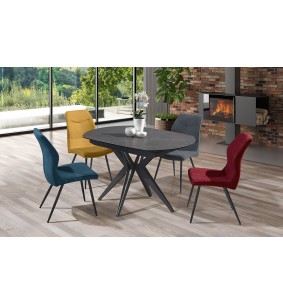 NENU - Table ovale 2 allonges en bout escamotable 30 cm
