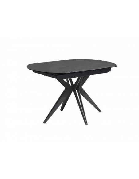 NENU - Table ovale 2 allonges en bout escamotable 30 cm
