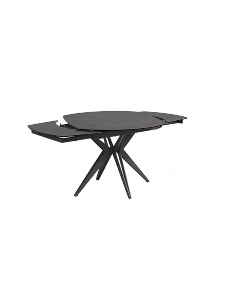 NENU - Table ovale 2 allonges en bout escamotable 30 cm