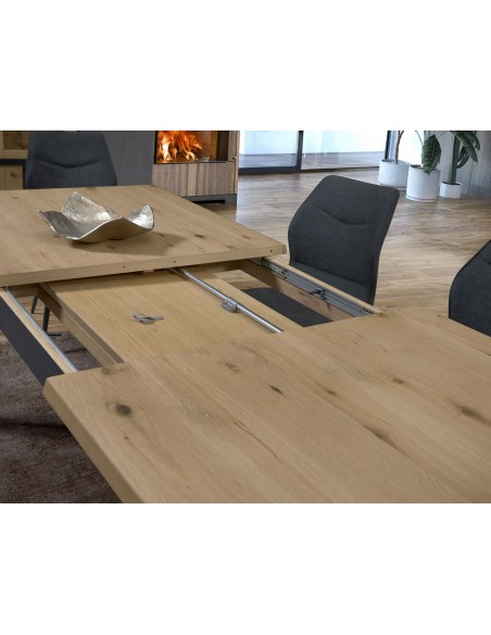 ETAPE - Table rectangle en 160 x 90 cm + allonge papillon de 60 cm