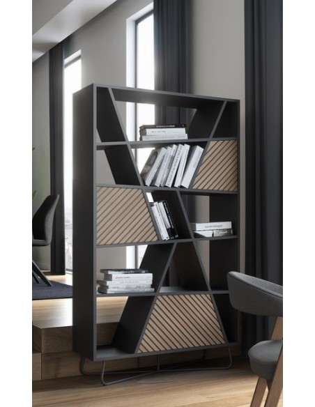 SEIDE - Meuble Tv 180 cm 2 Portes Abattantes Niche