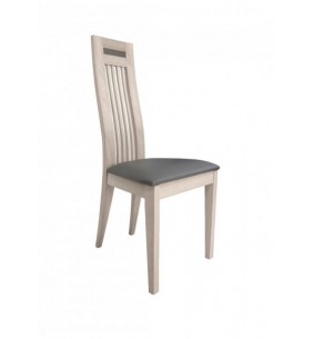 MILE - Chaise chêne dossier avec incrustation céramique...