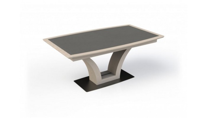 MILE - Table tonneau 180 cm x 105 cm + 1 allonge centrale papillon de 60 cm