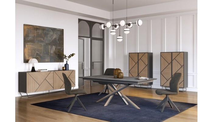SEIDE - Enfilade 221 cm 2 Portes Coulissantes...