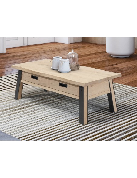 ARDEN - Table de salon 1 tiroir - Plateau droit