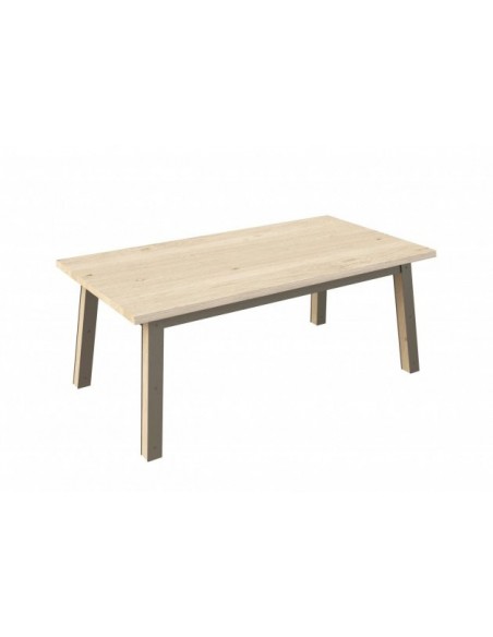 ARDEN - Table 4 pieds en 160 x 90 - Plateau droit 1 allonge centrale  papillon  de 60 cm