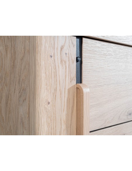 ARDEN - Meuble TV Hifi 1 porte - 1 tiroir - 1 niche Façade de tiroir avec métal perforé