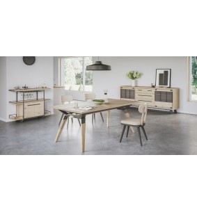 HARRY - Table 4 pieds métalliques allonges 60 cm