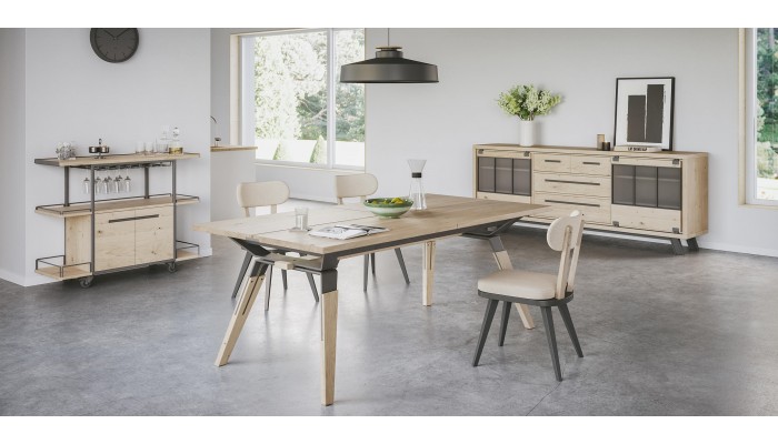 HARRY - Table 4 pieds métalliques allonges 60 cm