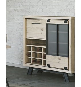 HARRY - Meuble bar 100 cm 1 porte coulissante