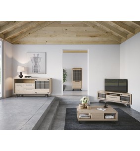 HARRY - Enfilade 180 cm 1 porte coulissante 2 tiroirs 1... 2