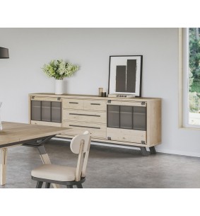 HARRY - Enfilade 245 cm 2 portes coulissantes et 4 tiroirs 2