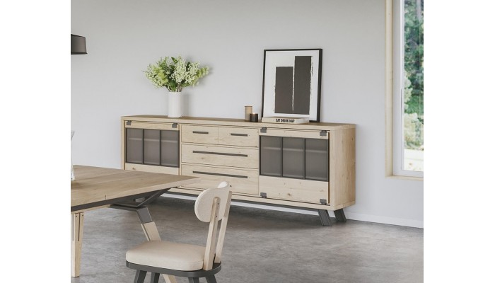 HARRY - Enfilade 245 cm 2 portes coulissantes...