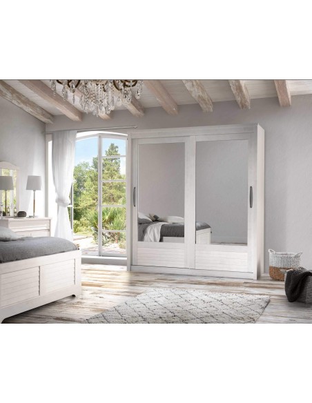OLIVIA - Armoire 2 portes coulissantes miroirs biseautés