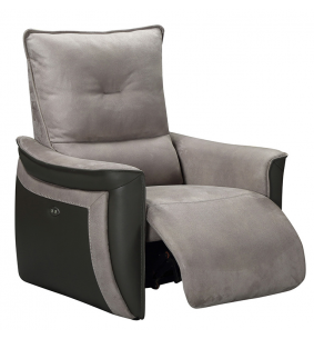 APOLLON - Fauteuil relax électrique 1 moteur tissu microfibre et PVC  2