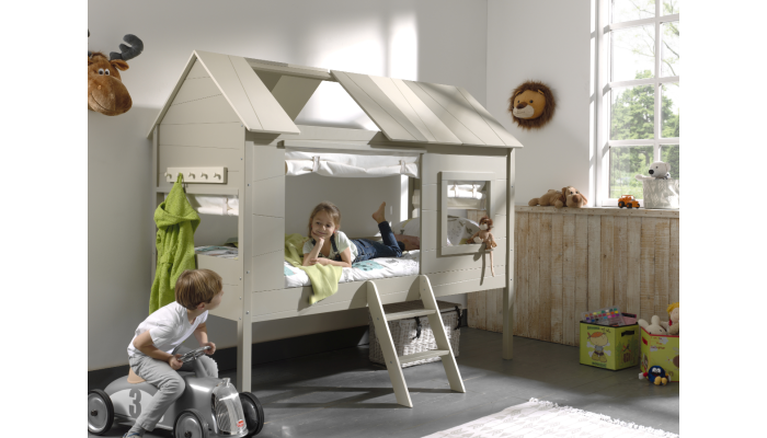 JUNIOR - Lit cabane 90 x 200 bi-couleur 