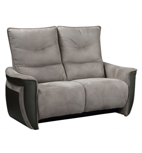 APOLLON - Canapé 2 places fixes tissu microfibre et PVC