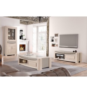TOURAINE - Table basse 2 portes coulissantes 2 tiroirs